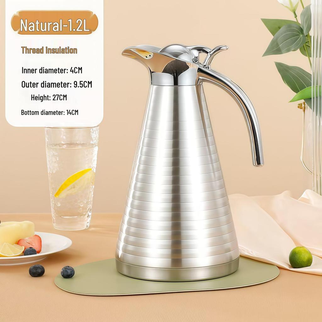 Large Capacity 304 Stainless Steel Insulated Kettle - Double-Layer Vacuum Thermos for Hot Water