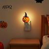 Herbst Halloween Beleuchtung Kürbis Geist Nachtlicht Stecker-Wandlampe mit Hexe