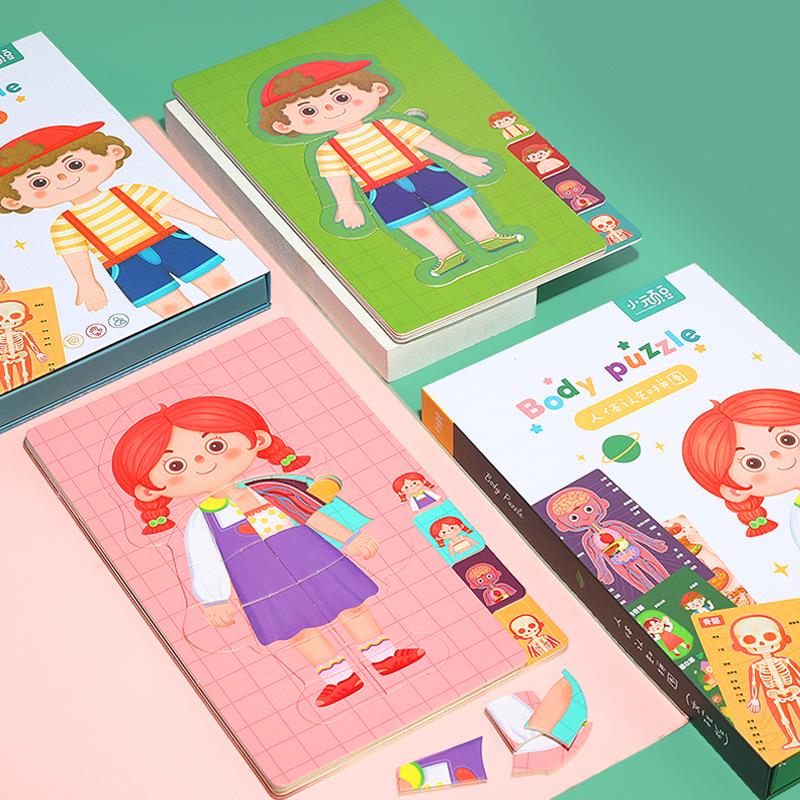 Cartoon Body Puzzle: Fun Educational Toy for Children's Cognitive and Concentration Development