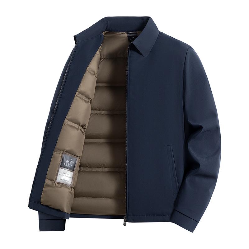 

Di Yu Shen Long Men s Winter Lapel Down Jacket - Warm, Loose-Fit White Duck Down Outerwear for Business or Casual Wear 4XL темно-синього кольору