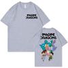 Limited Imagine Dragons Rock Band Cartoon Tshirt Loom World Tour Merch T Shirts Unisex Women High Quality Fashion Top Streetwear