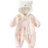 DAVE&BELLA Baby Girl Winter Hooded Floral Romper