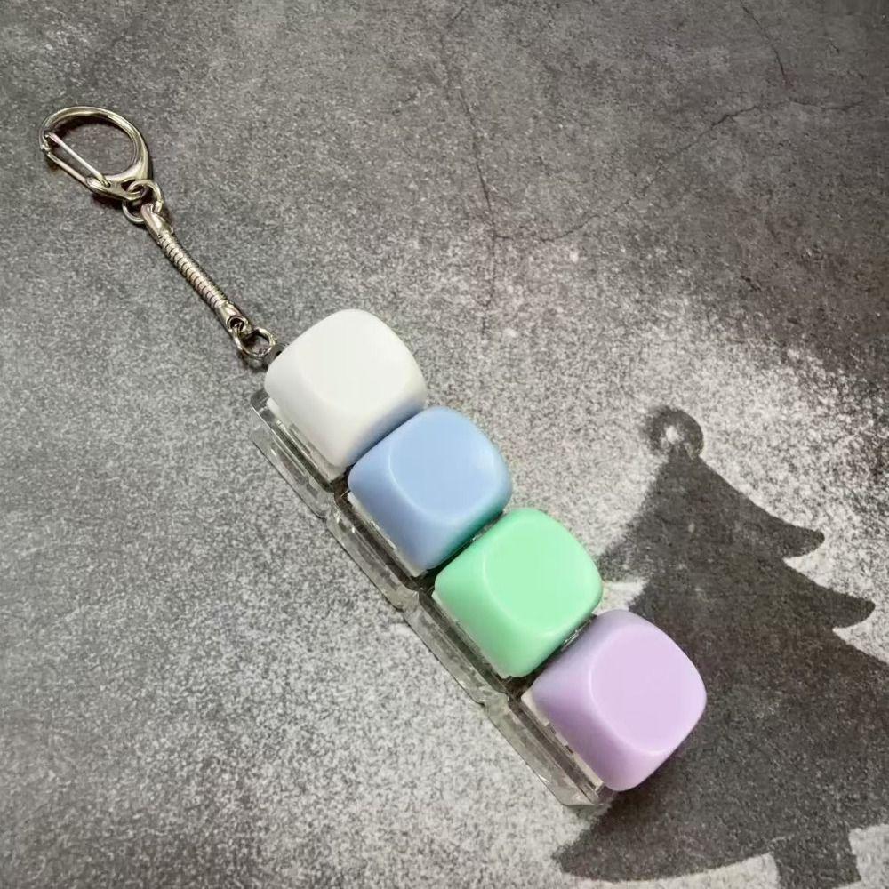 Tastenkappen Fidget Schlüsselanhänger 4 Tasten Clicker Spielzeug Anhänger Entspannende Finger Tastaturkappe für Erwachsene & Kinder