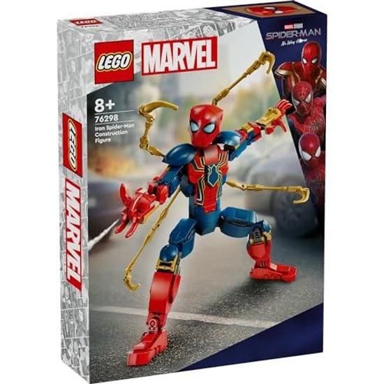 LEGO Marvel Iron Spider-Man figure toy block boys girls children ages 8 9 10 elementary school goods 76298