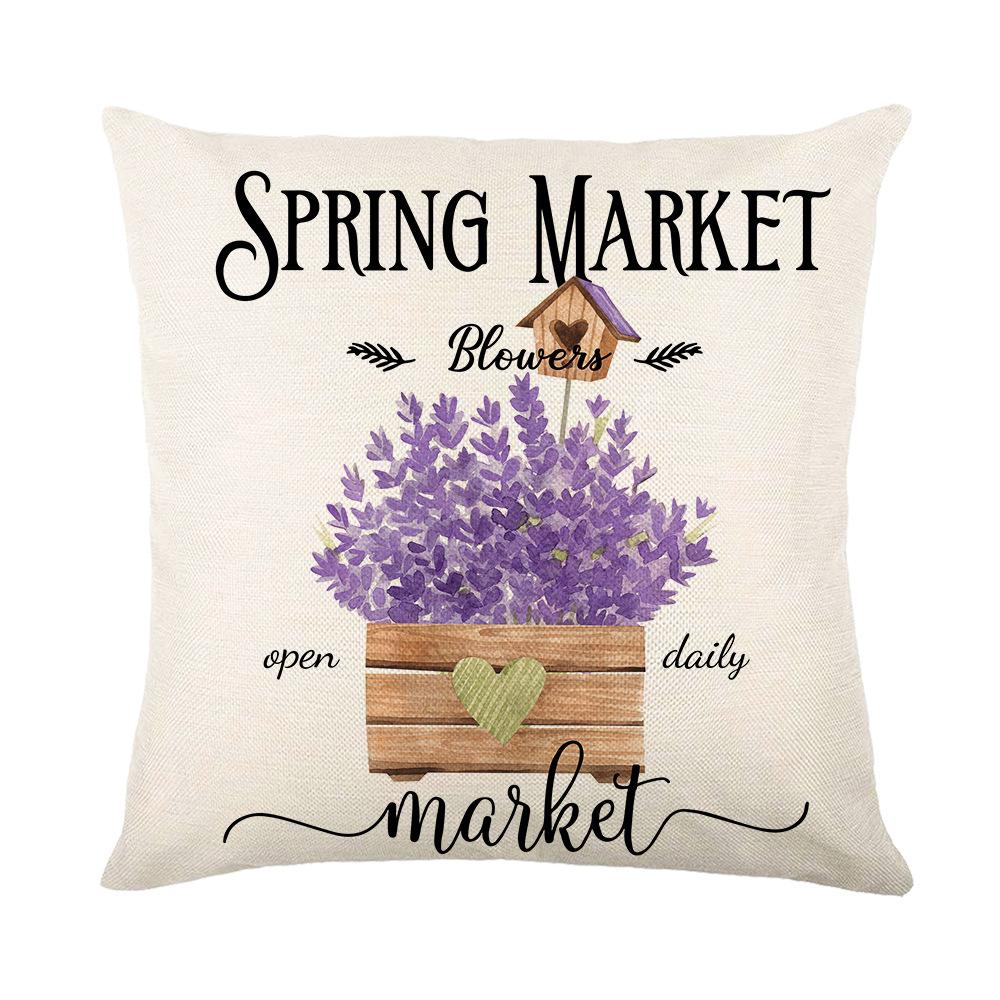 Pillow Spring Lavender Pillow Case Outdoor Decorative Pillow Sofa Pillow Case