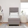 Box Spring Bed with Mattress and Adjustable Headboard Taupe 80 x 200 cm Fabric