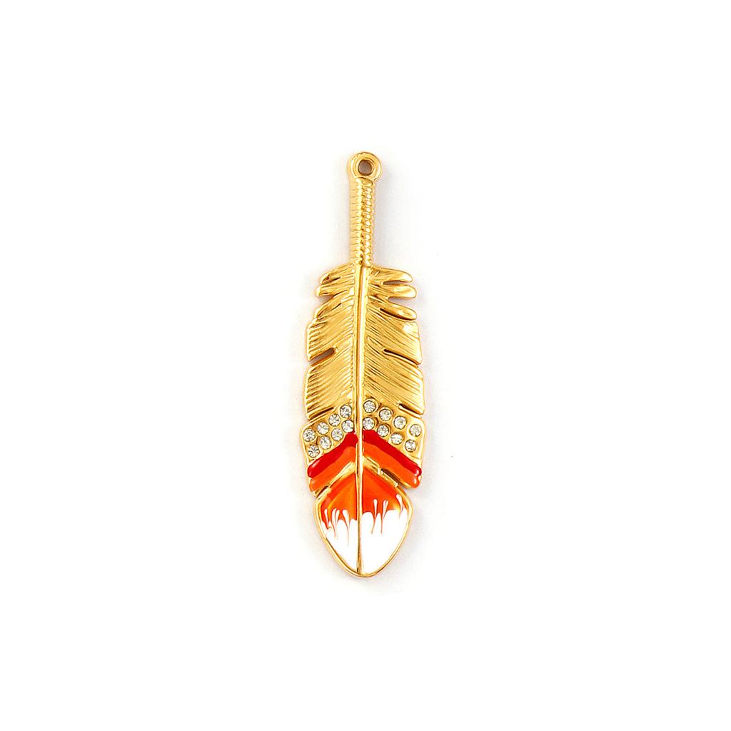 1Piece 304 Stainless Steel Pendants 18K Gold Plated Enamel Tree Of Life Moon Feather Winged Cross Charms For DIY Necklace Making