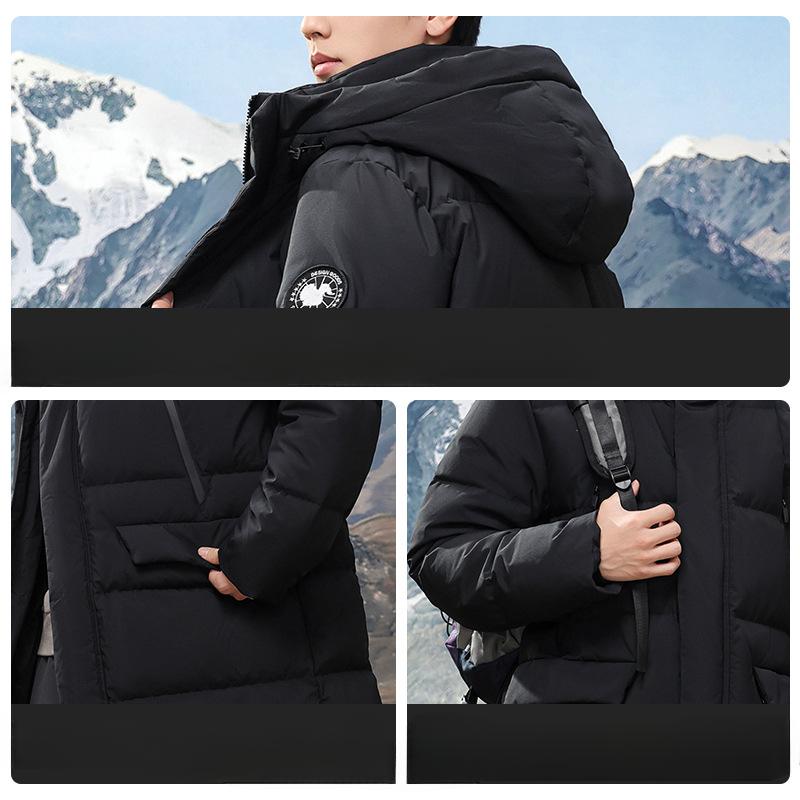 Winter Hooded Down Jacket Men's Thickened Knee-length Youth Arctic Down Jacket Outdoor Down Jacket