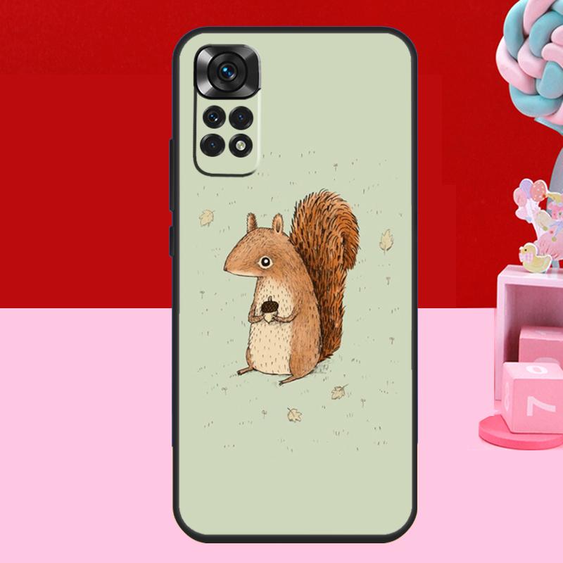 Cartoon Animal Squirrel Case For Xiaomi Redmi Note 14 13 12 11 10 15 Pro Plus Redmi 15 C 13C 10C 12C 14C Soft Cover