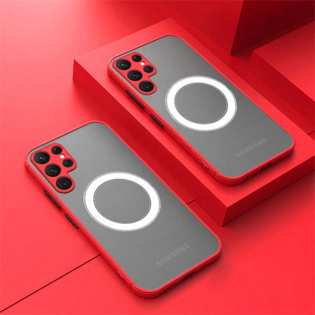 Suitable for Samsung S25ultra Mobile Phone Case Magnetic Scrub S24plus Skin Feeling 21 Anti Fall S23u Full Coverage S20FE