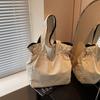 New pleated shoulder bag large capacity handbag simple fashion casual cloth bag tote bag women