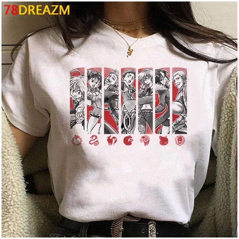 Japanischer Manga Seven Deadly Sins T-ShirtKawaii Cartoon Nanatsu NoTaizai Meliodas Muster T-Shirtsommeroberteilanime T-Shirt
