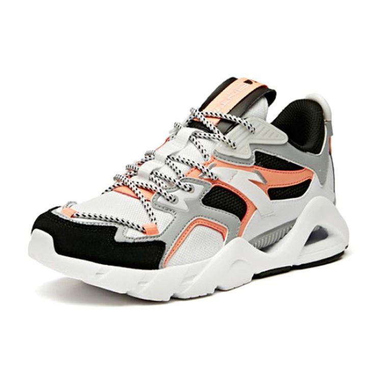 Anta Retro Low-Top Running Shoes Women Sneakers White Gray Black 92945535-1