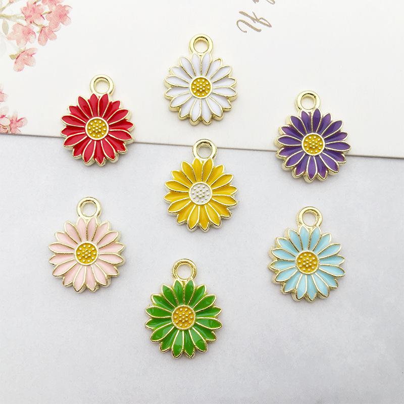 Alloy Flower Petal Jewelry Accessories: DIY Earrings, Phone Chain, Oil Drip Pendant