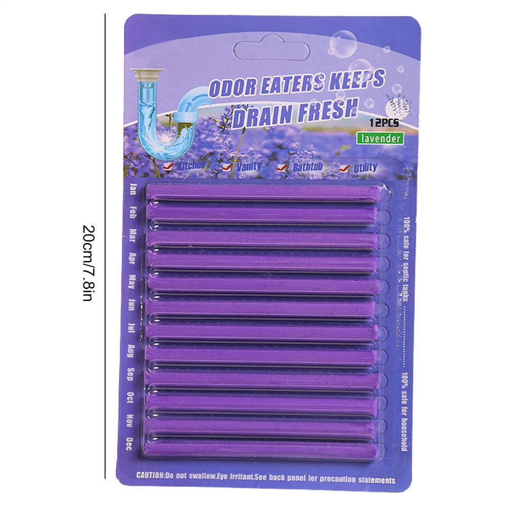 

12 шт. Тверді Сані Стіки Знежирення Кухня Туалет Ванна Засіб для чищення Каналізаційна труба Запах Засмічення Чистячий стрижень Інструменти для чищення фіолетовий