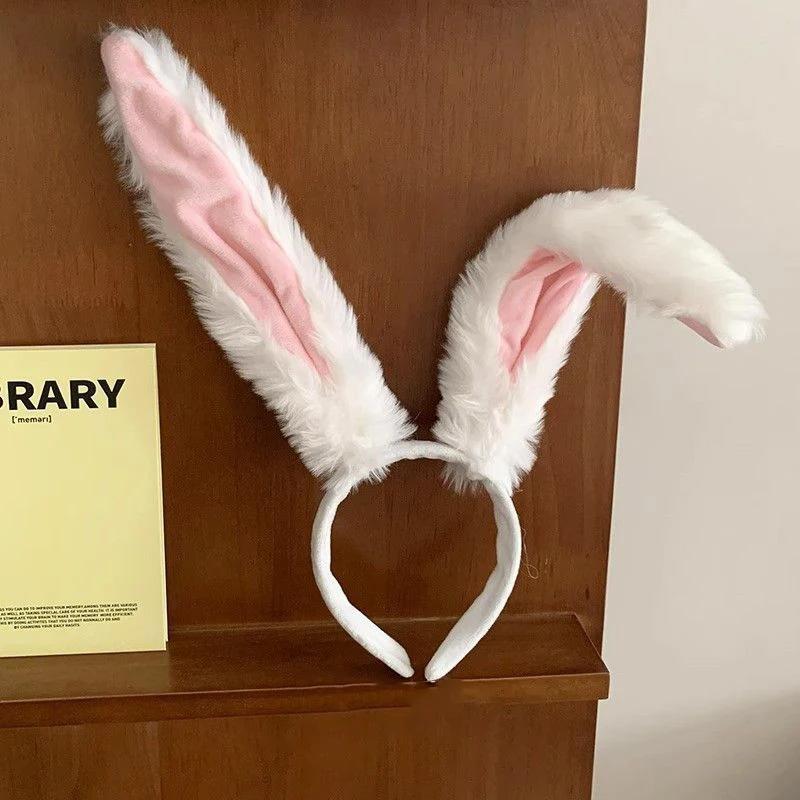 

1 шт. Обруч для волос Мультяшний Лоліта Косплей Милий Пухнастий Плюшевий Солодкий Аніме Головний убір Пов язка на голову Довгі Кролячі Вуха