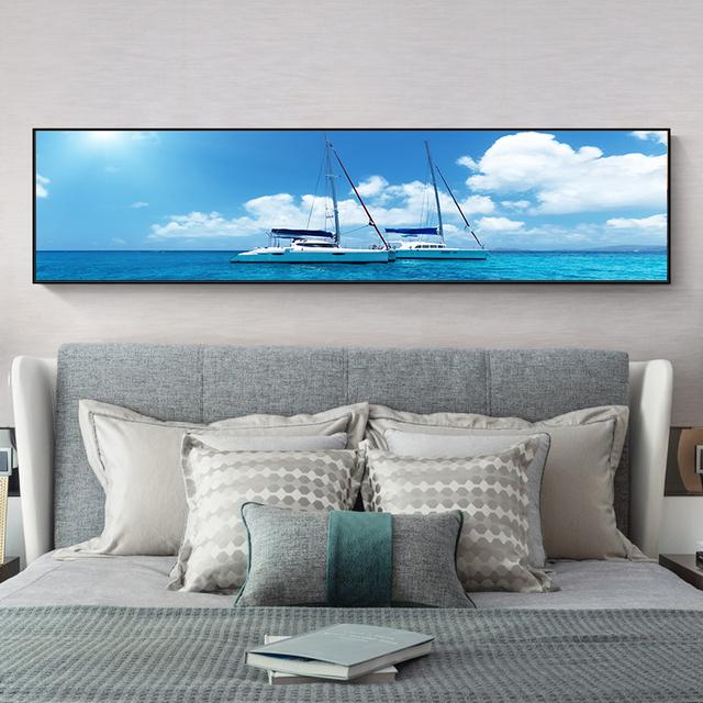 Sailboat Canvas Painting Landscape Posters and Prints Sea Boat Wall Art Pictures for Living Room Home Decoration Cuadros No Frame