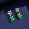 925 Silver Geometric Stylish Simple Round Zircon Multicolor Women's Daily Elegance Stud Earrings