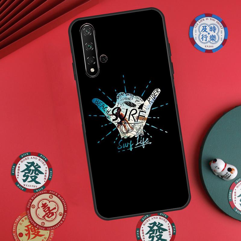 Surfer Surf Hang Loose Shaka For Huawei Nova 11 Pro 9 10 SE Y60 Y70 Y90 Y61 Y91 Y72 Y73 12i 11i 8i P20 P30 P40 Lite Case
