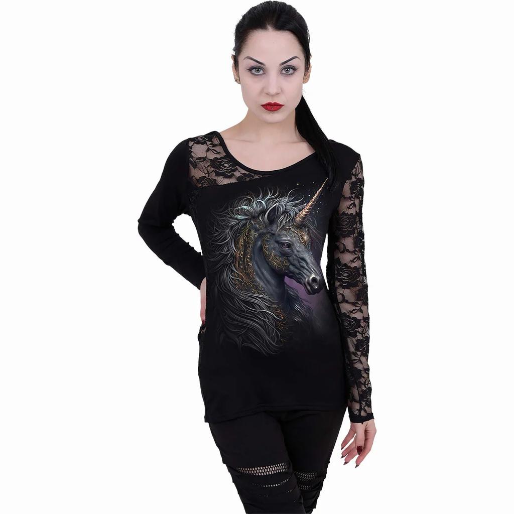 Spiral Direct Womens/Ladies Celtic Unicorn Long-Sleeved T-Shirt