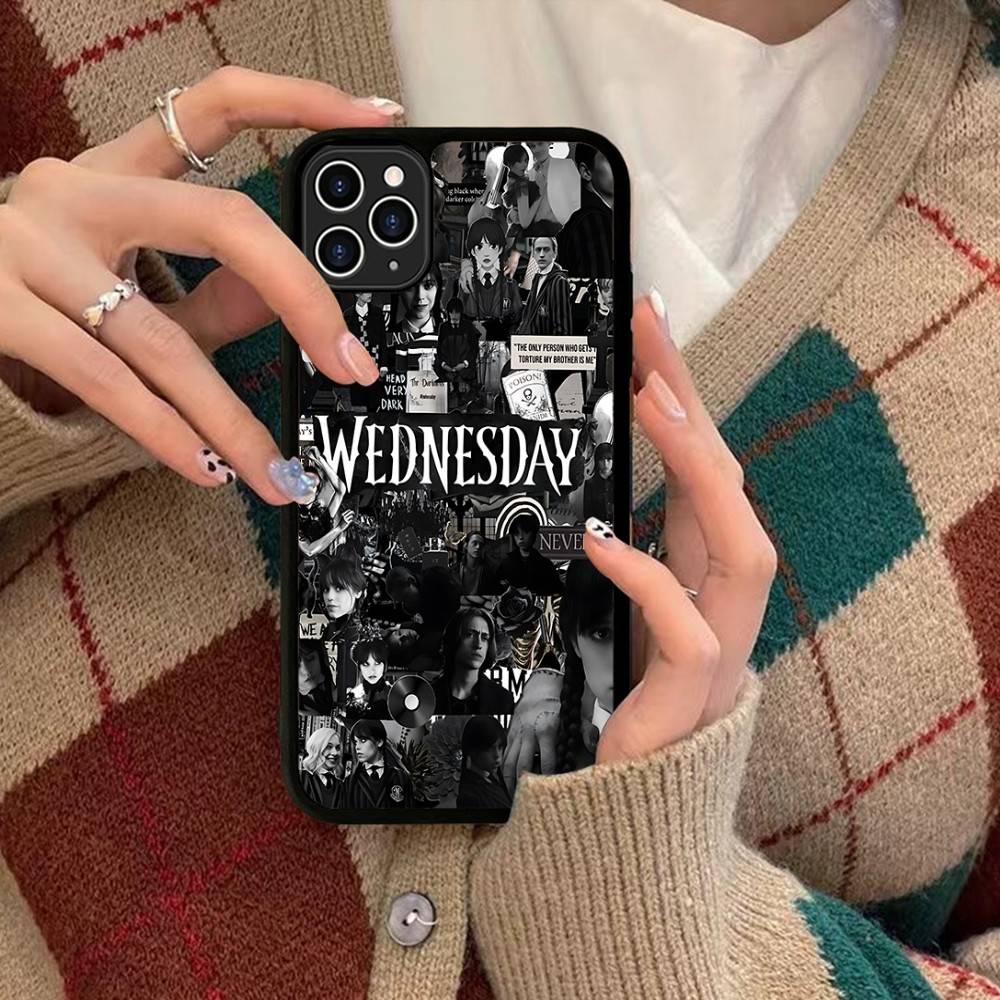 Custodia per Telefono MOVIE W-Wednesday Per Iphone 16 15 14 13 12 11 Pro Max Plus Antiurto TPU+PC Custodia Rigida