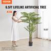 Artificial Gold Cane Palm Tree, 2m Tall Faux Plant, PE Material & Anti-Tip Tilt Protection Low-Maintenance Plant, Lifelike Green Fake Tree for Home