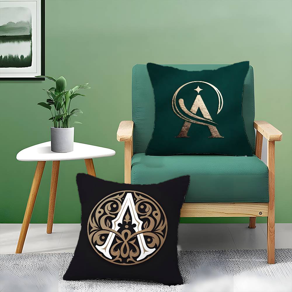 Simple Letter Design AU Pillow Case Anti-dustmite Pillowcase Invisible Zipper Silky Short Plush Sofa Cushion Cover