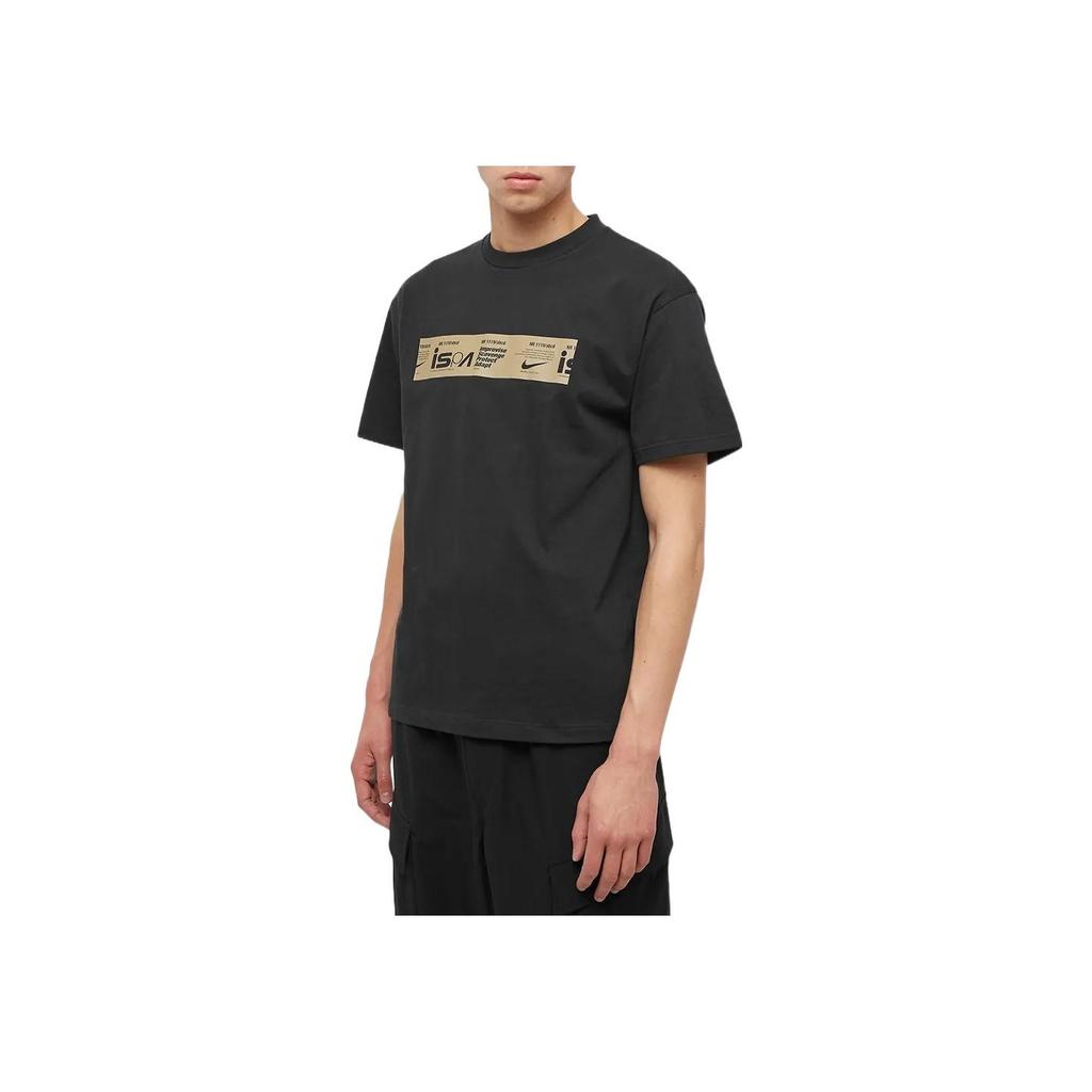 Nike ISPA Series Minimal Letter Logo Print Crew Neck Casual Short Sleeve T-Shirt Men Tops Black DV0687-010