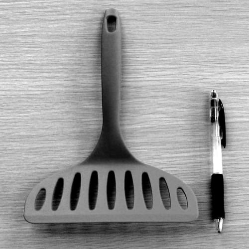 Nagao Tsubame-Sanjo Okonomiyaki Spatula Set of 2, Black, 23cm, 66 Nylon, Made In Japan