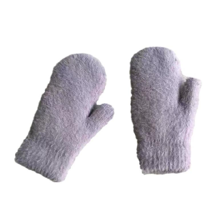 Winter Warm Gloves Faux Furs Gloves Stretchy Cuff Comfortable Wear for Skating