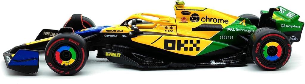Bburago 2024 Model F1 McLaren MCL38 Senna Memorial Color Lando Norris Race Sports Car Mini Car Diecast Car Complete Product Senna 1/43 #4 18-38214
