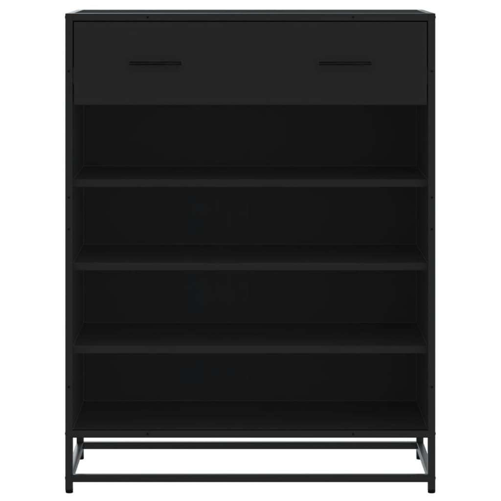 Shoe Cabinet Black 75x38x97.5 cm Particleboard Metal