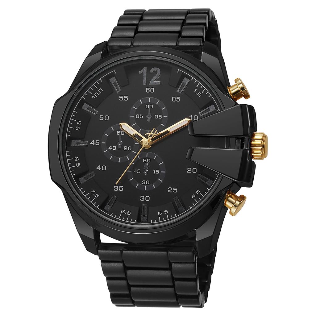 Fashion simple personality alloy strap large dial men's quartz watch, suitable for daily wear, Christmas gifts