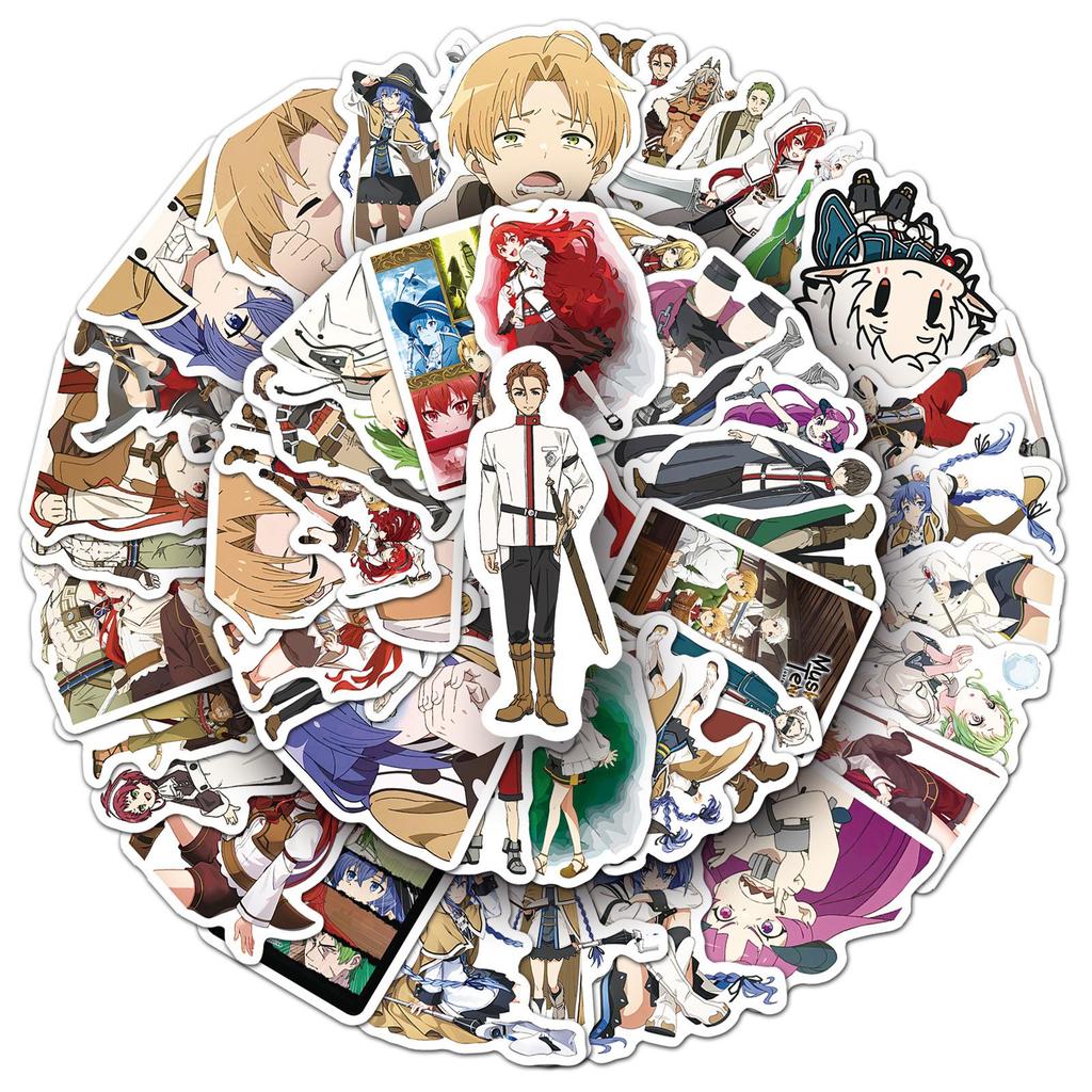 50 Mushoku Tensei Stickers: Rudeus Anime Character Set for Computer, Notebook, Planner, and Decoration