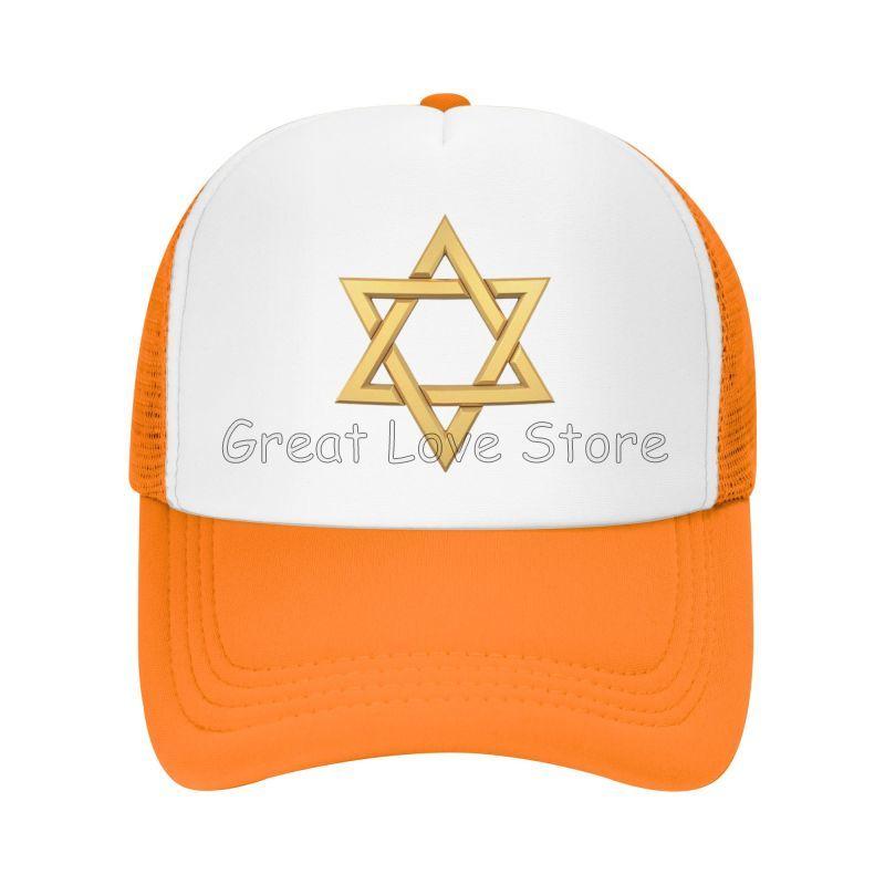 Star of David Print Mesh Baseball Caps Summer Fashion Breathable Snapback Hats Sun Protection Hats Adjustable Snapback Cap