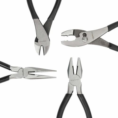 Basic 4-Piece Pliers Set in Black and Silver