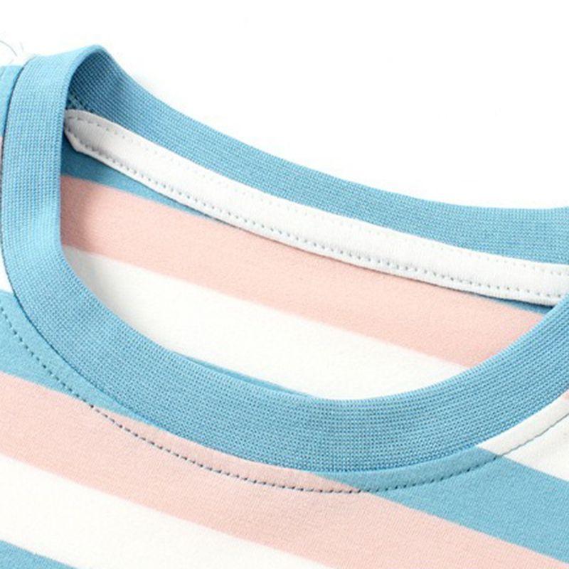 6-14 Years Kids Round Neck Striped T-shirt