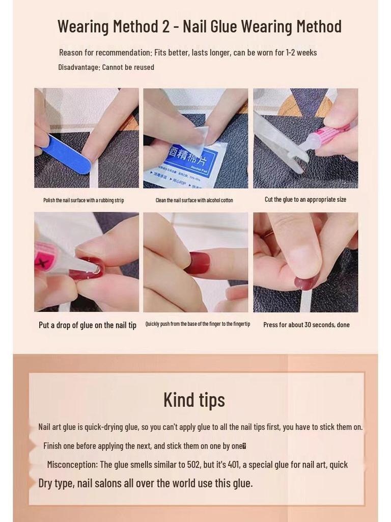 Xi Xiao Xi Yan Ling Cherry Cat Eye Wearable Nails - Gentle, Skin-Whitening, Pure Handmade.