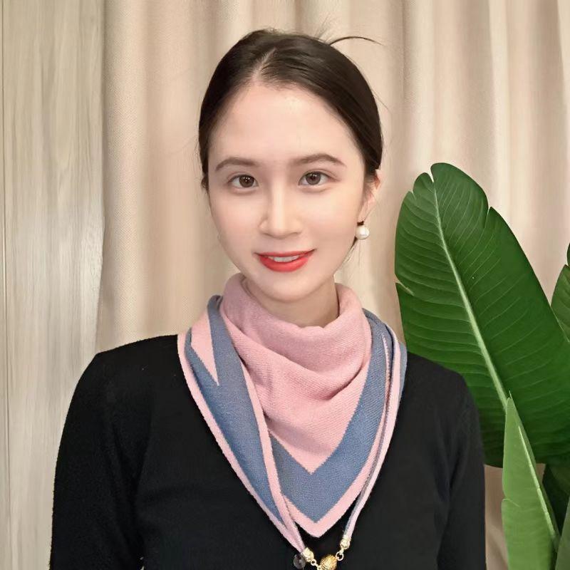 

Новые осенние и зимние теплые квадратные шарфы с магнитной застежкой, треугольные шарфы и хлопковые шарфы, стильные женские ожерелья 35*25CM