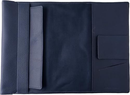SLIP-ON OSL Free-Form 46-Size Book Cover, Navy, OSL-4501-NV, Genuine Leather, Soft Leather