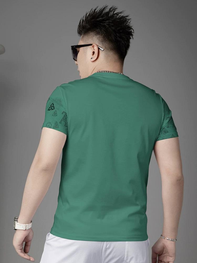 European Station 2025 Summer New Fashion Printed Short-Sleeve T-Shirt Men's Trendy Casual Top Half-Sleeve Tee for Men