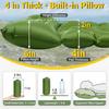 Camping Sleeping Pad, Backpacking Sleeping Pad With Built-In Pillow And Foot Pump, 4in Thick Compact Inflatable Camping Air Mattress For Hiking