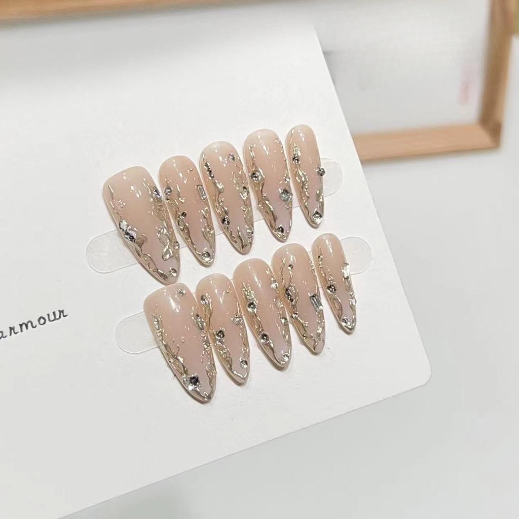 Reine Hand-Tragbare Rüstung Fortgeschrittene Atmosphäre Nude Farbverlauf Französischer Unregelmäßiger Spiegelpuder Abnehmbare Maniküre