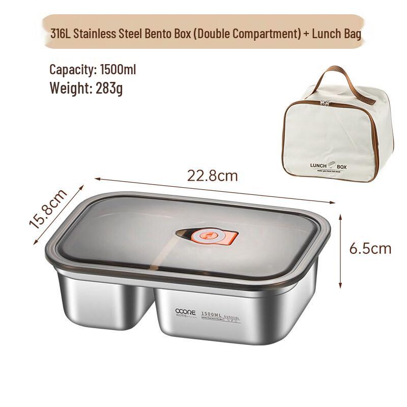 ZISIZ 316L Stainless Steel Microwaveable Lunch Box