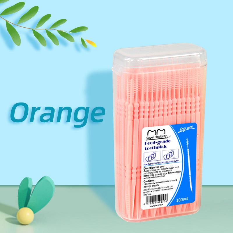 

Fishbone Double-Headed Plastic Toothpick Brush - 100 Pieces