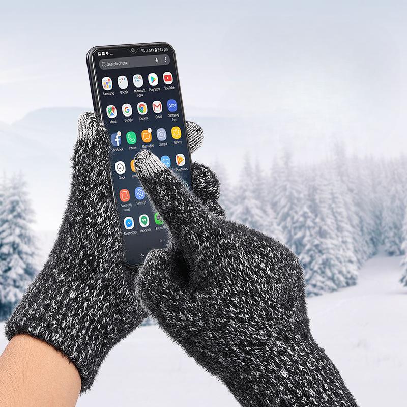 Gestricktes Hutschal-Handschuh-Dreiteiler-Set für Erwachsene Herbst und Winter Kalt Warm Hutschal Geschenkbox-Set