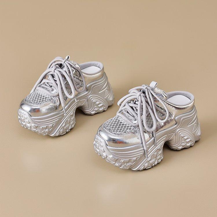 Thick-soled Bag Head Half Slippers Women's Summer Fashion Outer Wear 2025 New Internet Celebrity Leather Small Height Lazy Shoes