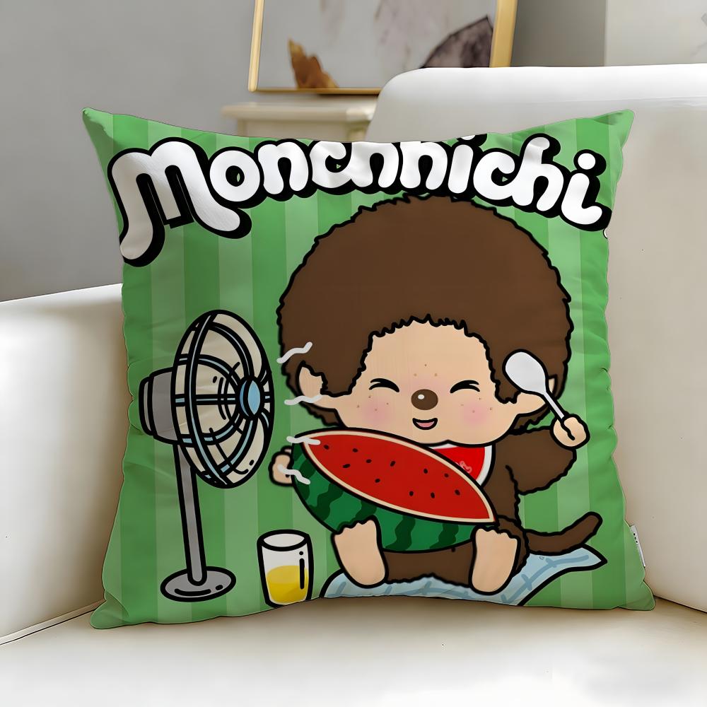 Popular MMonchhichiable Cushion Cover Stylish Washable Pillow Cover Ideal for Couch Bedroom Car Decoration