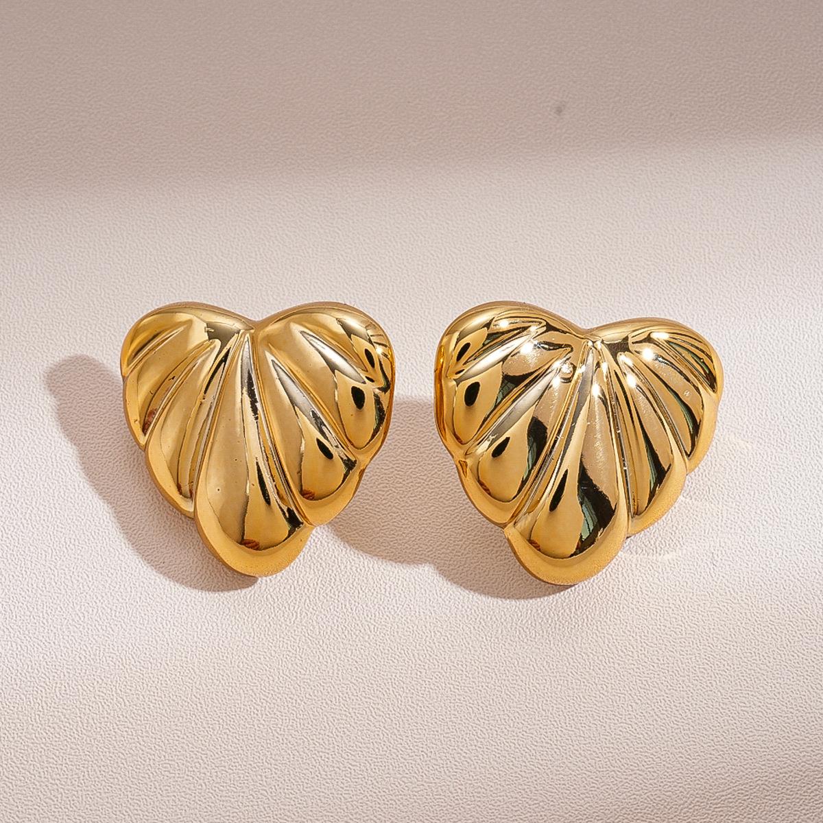 Acrylic love texture silver needle stud earrings cold wind personalized earrings