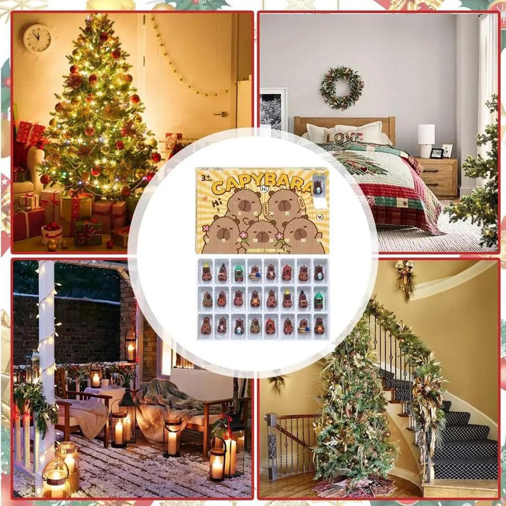 Capybara Advent Calendar 2025 Mini Capybara Figurines Xmas Countdown Calendar Holiday Countdown Calendar Xmas Surprise Gifts